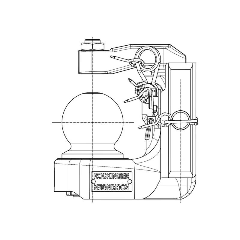 80er Kugelkupplung Rockinger RO825A1040C 310mm 4.000 kg schwarz