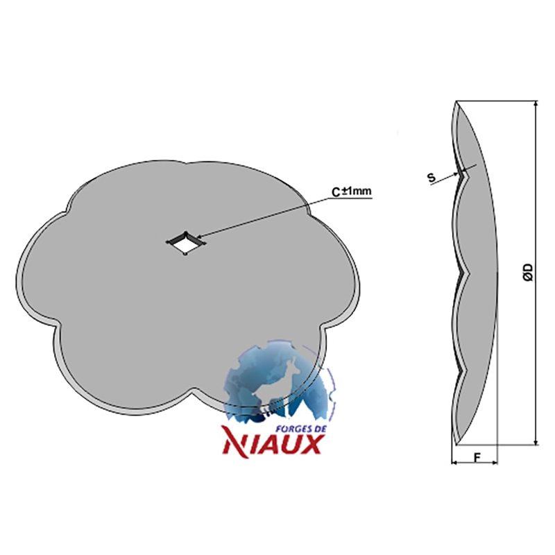 Landwirtschaft Bodenbearbeitung Scheibeneggen Kleeblattscheibe gezackt Niaux Landwirtschaft Bodenbearbeitung Scheibeneggen Kleeblattscheibe gezackt Niaux