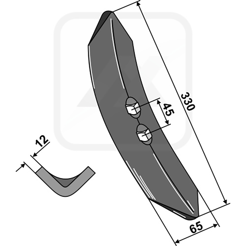 Landwirtschaft Bodenbearbeitung Grubber Schare & Leitbleche Schar 330mm Grubber Schare & Leitbleche Schar 330mm