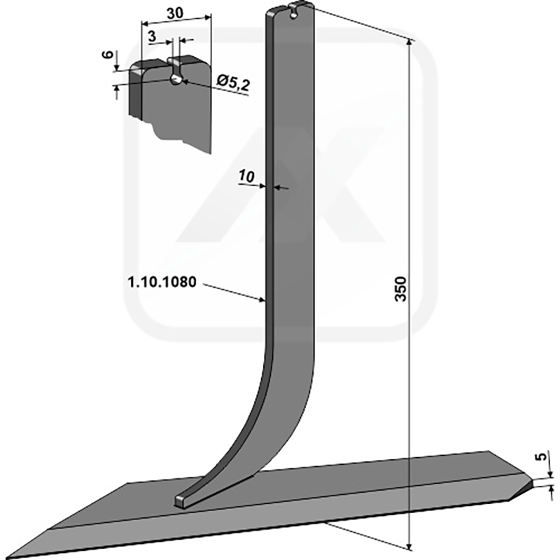 Landwirtschaft Bodenbearbeitung Grubber Schare & Leitbleche Stiel mit Schar - links Steketee Landwirtschaft Bodenbearbeitung Grubber Schare & Leitbleche Stiel mit Schar - links Steketee