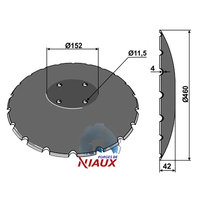 Landwirtschaft Bodenbearbeitung Scheibeneggen Scheibe mit flachem Ansatz gezackt Amazone / BBG|Niaux Landwirtschaft Bodenbearbeitung Scheibeneggen Scheibe mit flachem Ansatz gezackt Amazone / BBG|Niaux