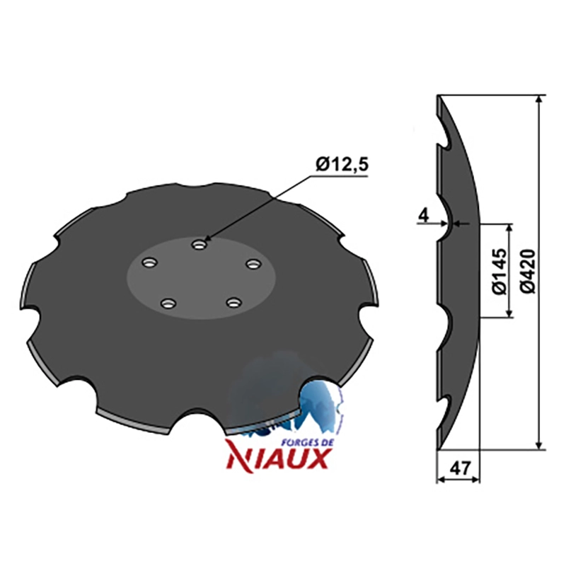 Landwirtschaft Bodenbearbeitung Scheibeneggen Scheibe mit flachem Ansatz gezackt Farmet|Niaux Landwirtschaft Bodenbearbeitung Scheibeneggen Scheibe mit flachem Ansatz gezackt Farmet|Niaux