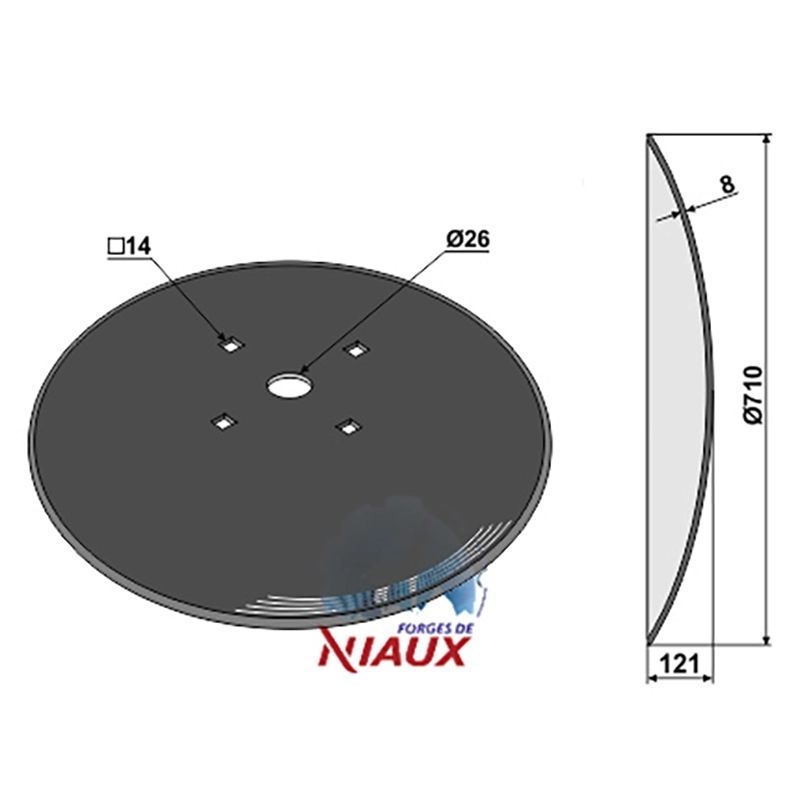 Landwirtschaft Bodenbearbeitung Scheibeneggen Scheibe glatt Quivogne|McCormick|Niaux