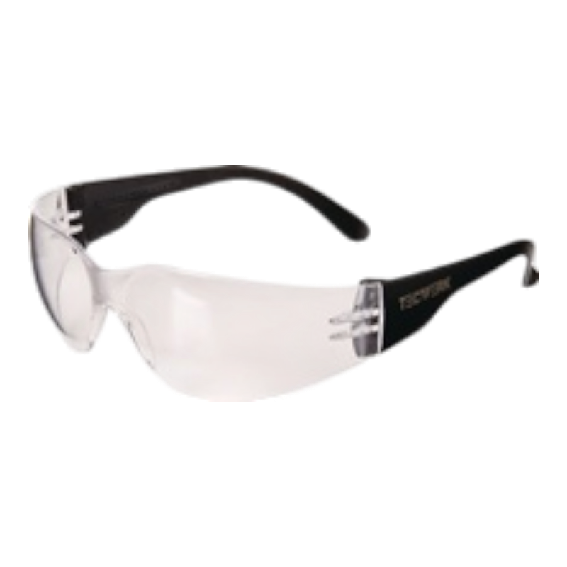 TECWERK Schutzbrille klar, Bügel schwarz