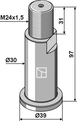 Bolzen M24x1,5 - rechts Gewinde