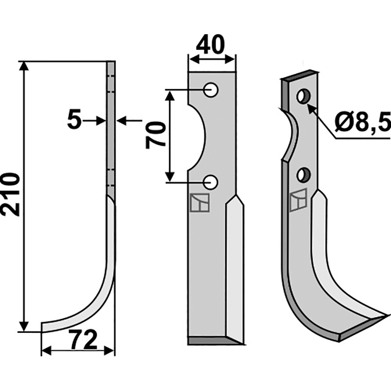 Adriatica HP 8-10 Fräsmesser, linke Ausführung IHOF ADR-04L