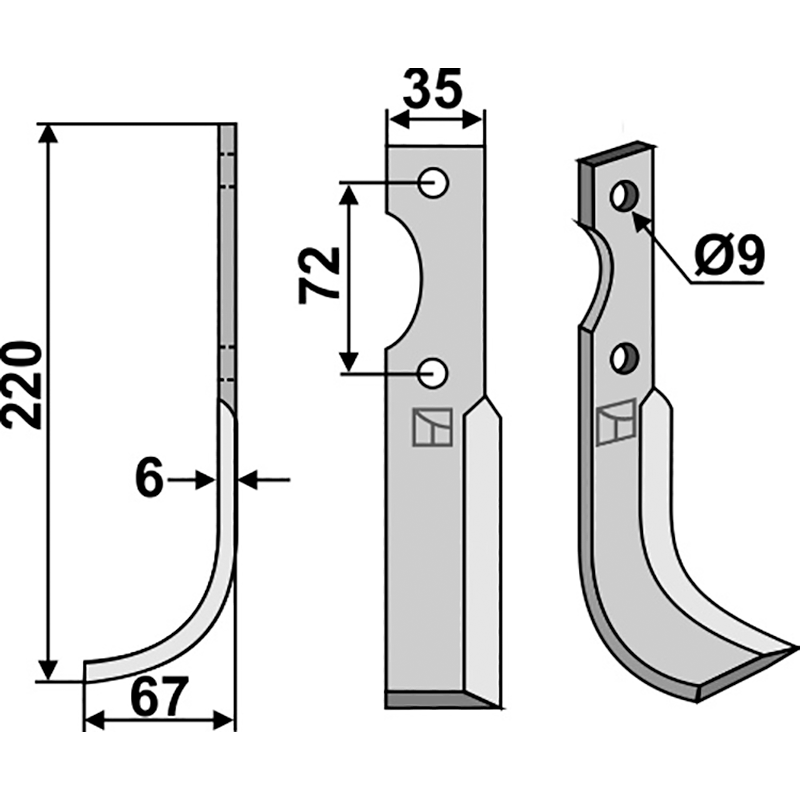 CAS-06L Fräsmesser, linke Ausführung Casorzo Fräsmesser, linke Ausführung IHOF CAS-06L
