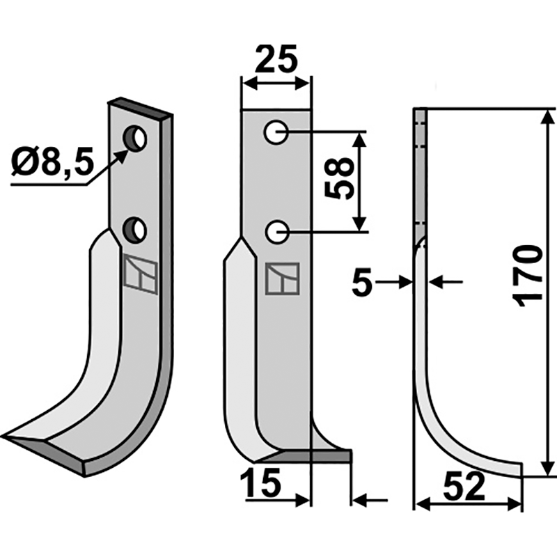 NIB-15R Fräsmesser, rechte Ausführung Bertolini|Nibbi Bruno K3501790 Fräsmesser, rechte Ausführung IHOF NIB-15R