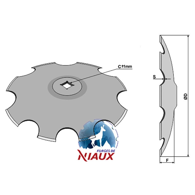 Landwirtschaft Bodenbearbeitung Scheibeneggen Scheibe mit flachem Ansatz gezackt Niaux Landwirtschaft Bodenbearbeitung Scheibeneggen Scheibe mit flachem Ansatz gezackt Niaux