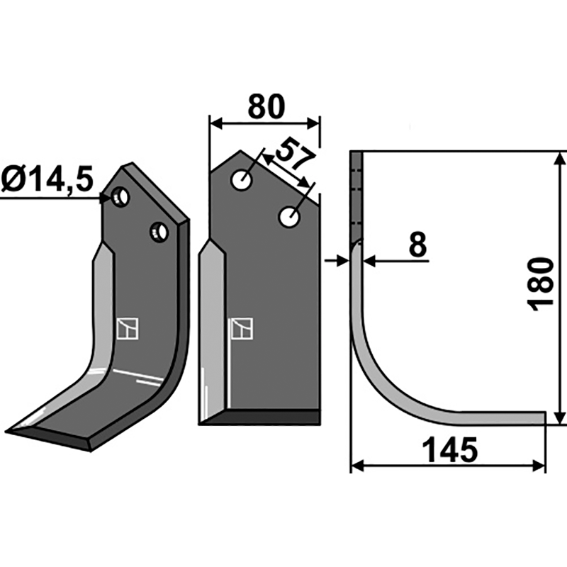 BRE-60R Fräsmesser, rechte Ausführung Breviglieri Z1400311 Fräsmesser, rechte Ausführung IHOF BRE-60R