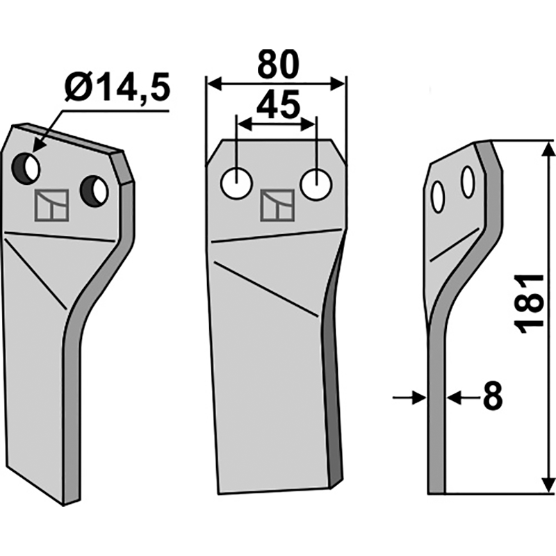 MAS-32R Rotorzinken, rechte Ausführung Maschio/Gaspardo 26100417 Rotorzinken, rechte Ausführung IHOF MAS-32R