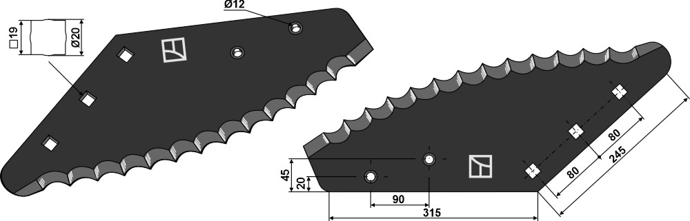 Futtermischwagenmesser - Hartmetallbeschichtet