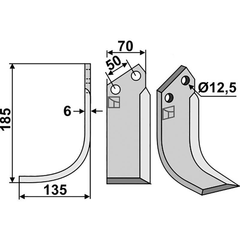 CEL-01L Fräsmesser, linke Ausführung Celli 522506 Fräsmesser, linke Ausführung IHOF CEL-01L