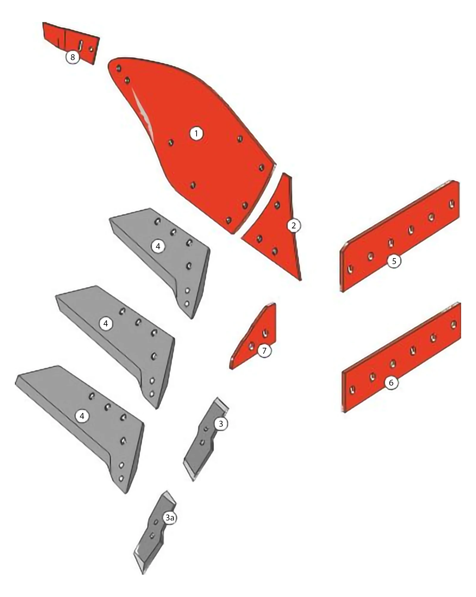 Explosionszeichnung Kuhn Pflugkörper Typ HC4