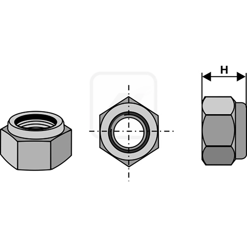 Landwirtschaft Bodenbearbeitung Scheibeneggen Zubehör Selbstsichernde Sechskantmutter - M24x2 - 8.8 Landwirtschaft Bodenbearbeitung Scheibeneggen Zubehör Selbstsichernde Sechskantmutter - M24x2 - 8.8