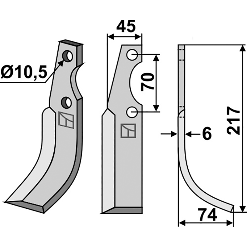 S.E.P.|Valpadana 125-130/208062|VMC 150/114598 Fräsmesser, rechte Ausführung IHOF SEP-03R