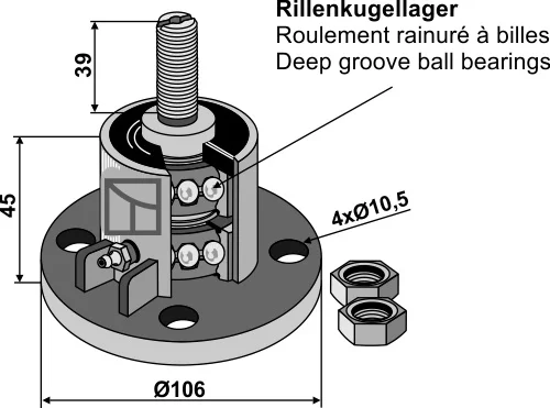 Lager mit Gewinde M20x1,5 Lager mit Gewinde M20x1,5