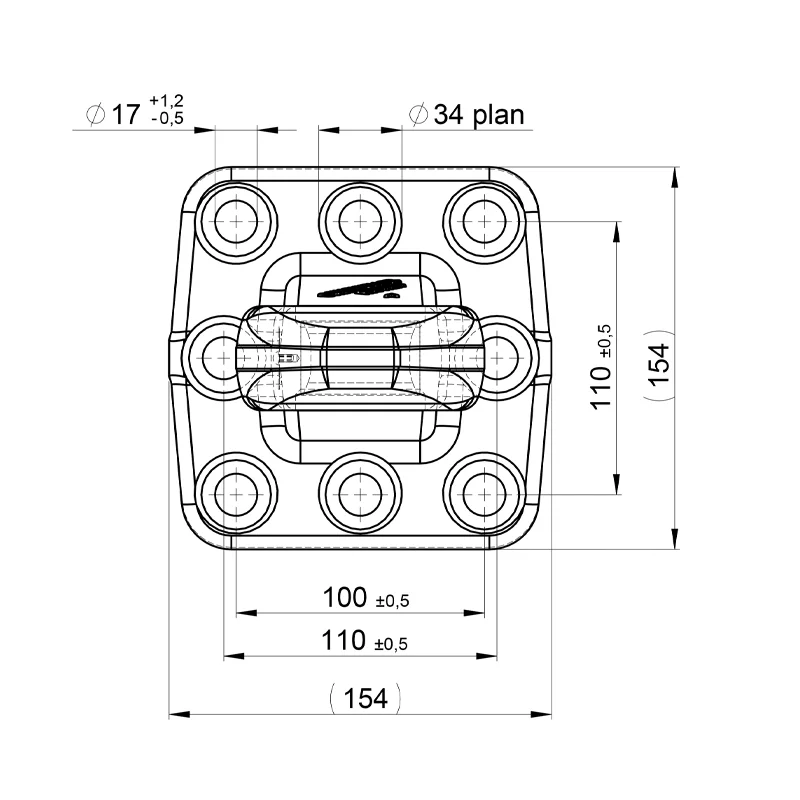 Zugöse Ringzugöse Scharmüller 00.652.25.0-A90 40 mm Flansch 110x100