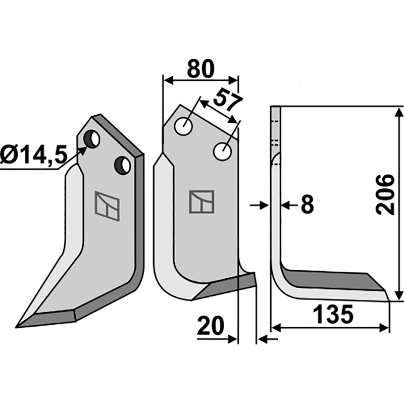 PEG-11R Fräsmesser, rechte Ausführung Pegoraro 5378 Fräsmesser, rechte Ausführung IHOF PEG-11R