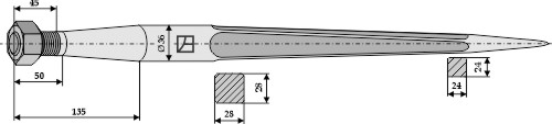 Frontladerzinken 600mm