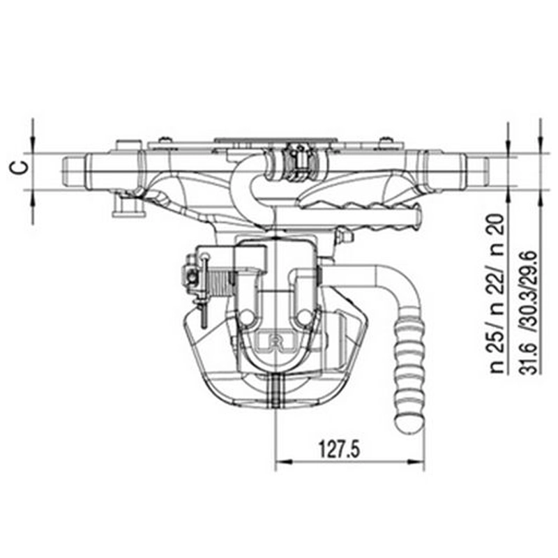 Automatisches Zugmauk von Rockinger RO855D12305 311mm Schlittenweite Anhängekupplung Rockinger RO855D12305 311mm 32er Bolzen 30mm Nut