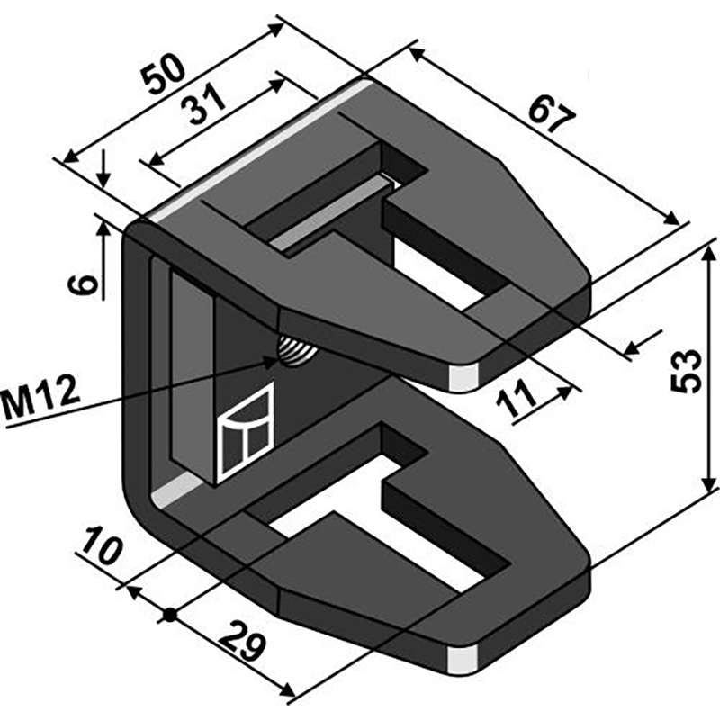 Landwirtschaft Bodenbearbeitung Grubber Schare & Leitbleche Klemme 64mm Landwirtschaft Bodenbearbeitung Grubber Schare & Leitbleche Klemme 64mm