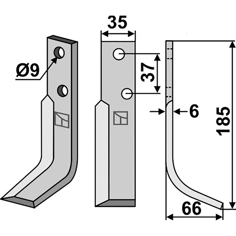 Nibbi Bruno EN.T.519 Fräsmesser, rechte Ausführung IHOF NIB-03R