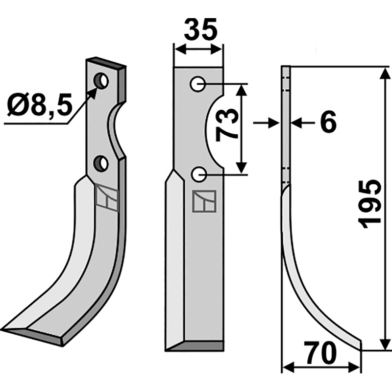 PAB-01R Fräsmesser, rechte Ausführung Pasbo 51475000 Fräsmesser, rechte Ausführung IHOF PAB-01R
