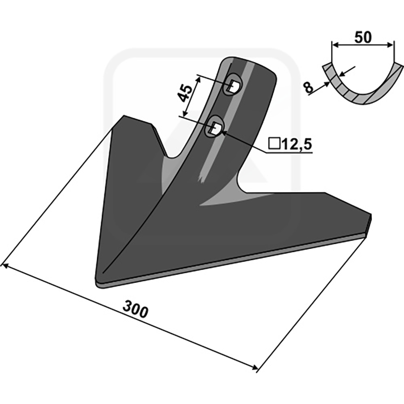Landwirtschaft Bodenbearbeitung Grubber Schare & Leitbleche Gänsefussschar 300mm Landwirtschaft Bodenbearbeitung Grubber Schare & Leitbleche Gänsefussschar 300mm