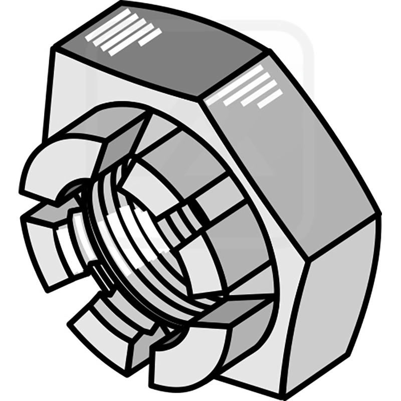 Landwirtschaft Bodenbearbeitung Scheibeneggen Zubehör Kronenmutter - M27x1,5 Landwirtschaft Bodenbearbeitung Scheibeneggen Zubehör Kronenmutter - M27x1,5