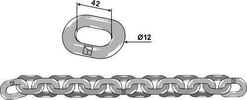 Kratzbodenkette - 12x42 - D7 |69-1-216 Kratzbodenkette - 12x42 - D7 (69-1-216)