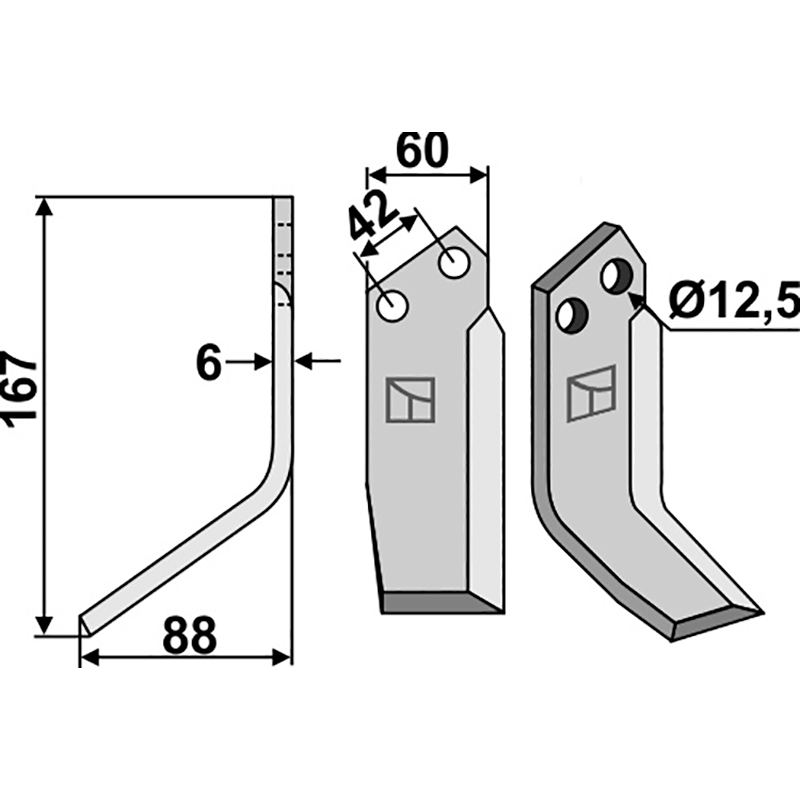 PAS-13L Fräsmesser, linke Ausführung Pasquali NF 557 - 500094 Fräsmesser, linke Ausführung IHOF PAS-13L