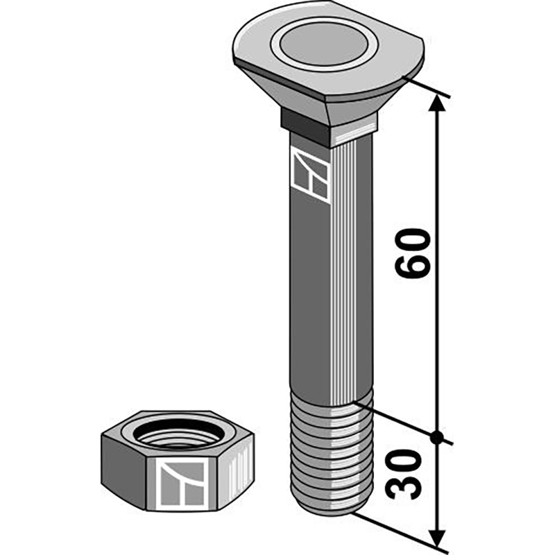 Landwirtschaft Bodenbearbeitung Grubber Schare & Leitbleche Donax Schraube M12 x 1,75 Landwirtschaft Bodenbearbeitung Grubber Schare & Leitbleche Donax Schraube M12 x 1,75