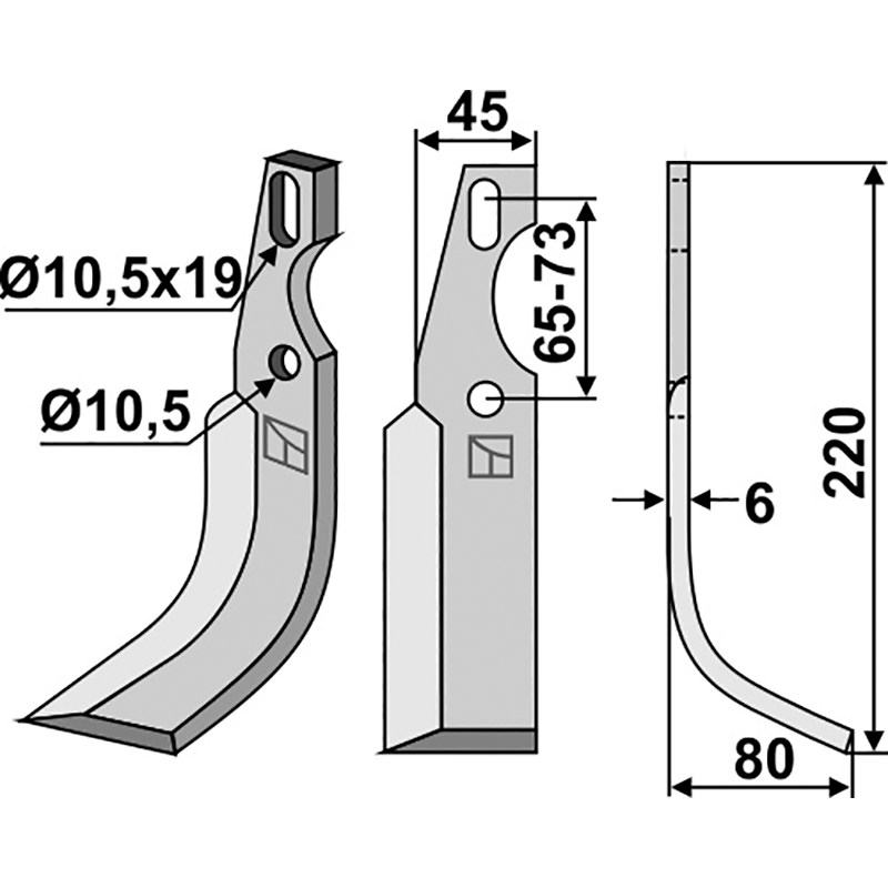 DIE-03R Universal Fräsmesser, rechte Ausführung Diesse Universal Fräsmesser, rechte Ausführung IHOF DIE-03R