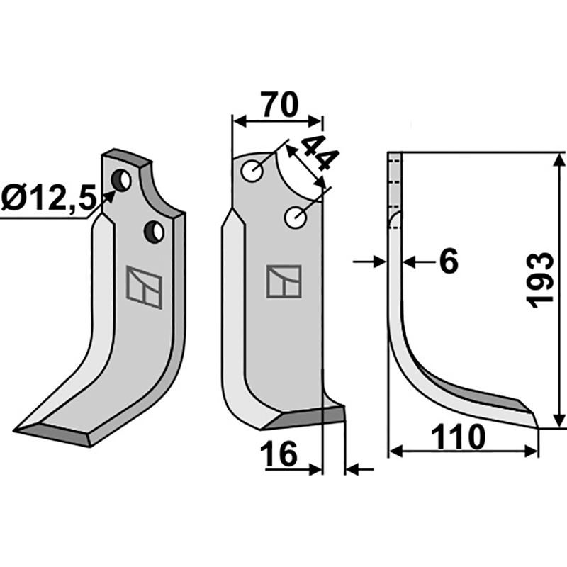 MAS-18R Fräsmesser, rechte Ausführung Maschio/Gaspardo 19100423 Fräsmesser, rechte Ausführung IHOF MAS-18R