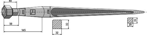 Frontladerzinken 900mm
