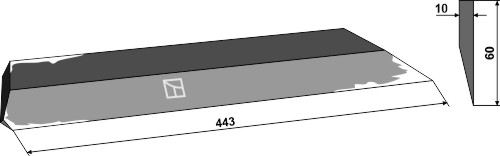 Seitenmesser 443mm - linke Ausführung
