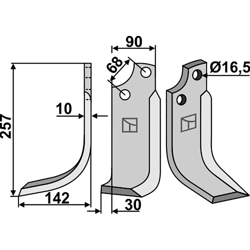 MAS-48L Fräsmesser, linke Ausführung Maschio/Gaspardo 20100413 Fräsmesser, linke Ausführung IHOF MAS-48L