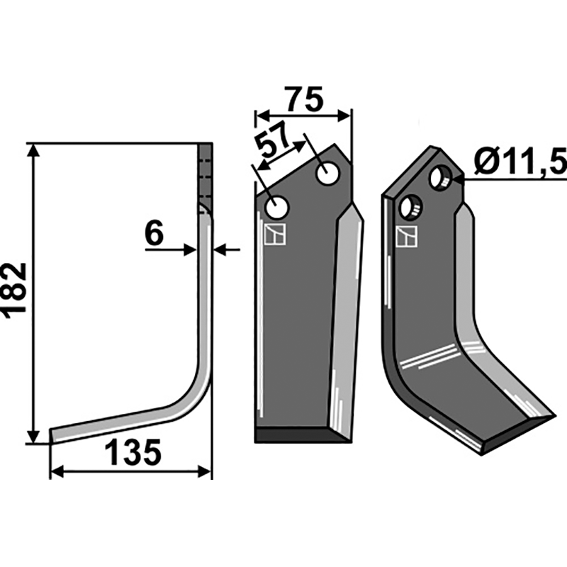 Agrator Fräsmesser, linke Ausführung IHOF AGRA-05L