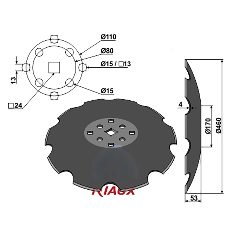 Landwirtschaft Bodenbearbeitung Scheibeneggen Scheibe mit flachem Ansatz gezackt Agrisem|Niaux Landwirtschaft Bodenbearbeitung Scheibeneggen Scheibe mit flachem Ansatz gezackt Agrisem|Niaux