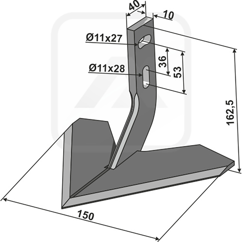 Landwirtschaft Bodenbearbeitung Grubber Schare & Leitbleche Flügelschar 150mm Monosem|Carré Grubber Schare & Leitbleche Flügelschar 150mm Monosem|Carré