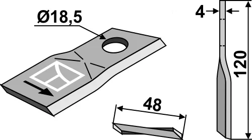 Rotorklinge 120x48mm passend für Fella Rotorklinge 120x48mm passend für Fella