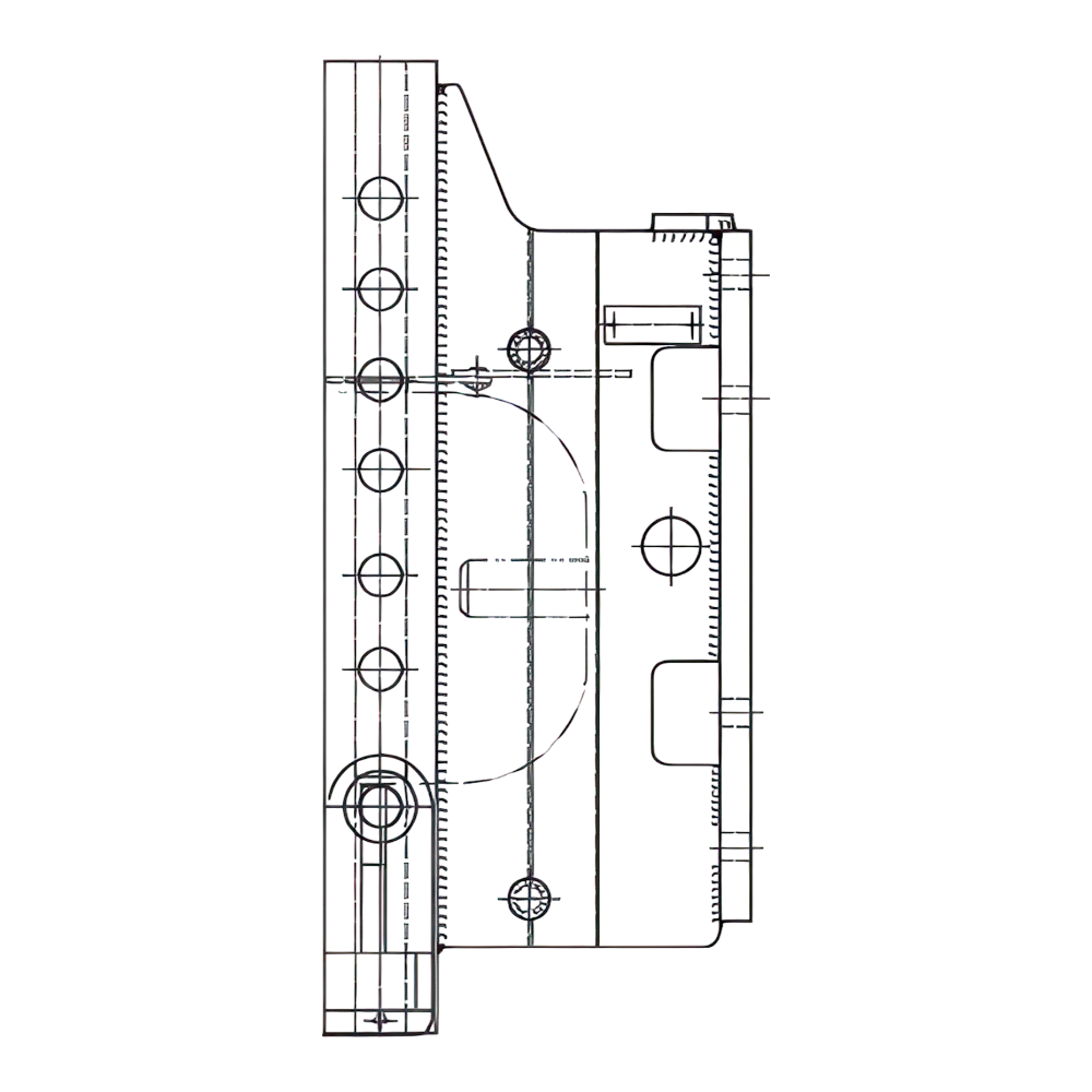 Technische Zeichnung des ROCKINGER Anhängebocks RO880A1104C, Schlittenbreite 330 mm; geeignet für John Deere 5R (5080R/5090R/5100R), 5RN (5080RN/5090RN/5100RN) und 5020 (5620/5720/5820); für höhenverstellbare Kupplungen; D-Wert 65,7 kN, Stützlast 2,0 t.
