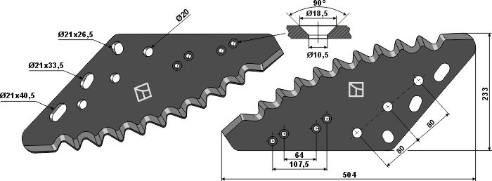 Futtermischwagenmesser - Hartmetallbeschichtet