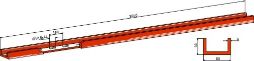 U-Profil-Schiene für Abstreifer | 31-6030-300 U-Profil-Schiene für Abstreifer (31-6030-300)