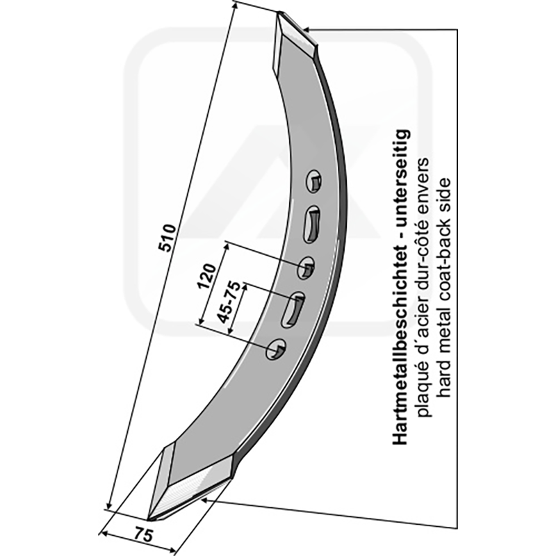 Landwirtschaft Bodenbearbeitung Grubber Schare & Leitbleche Gedrehtes Schar - Ausführung links Amazone / BBG Landwirtschaft Bodenbearbeitung Grubber Schare & Leitbleche Gedrehtes Schar - Ausführung links Amazone / BBG