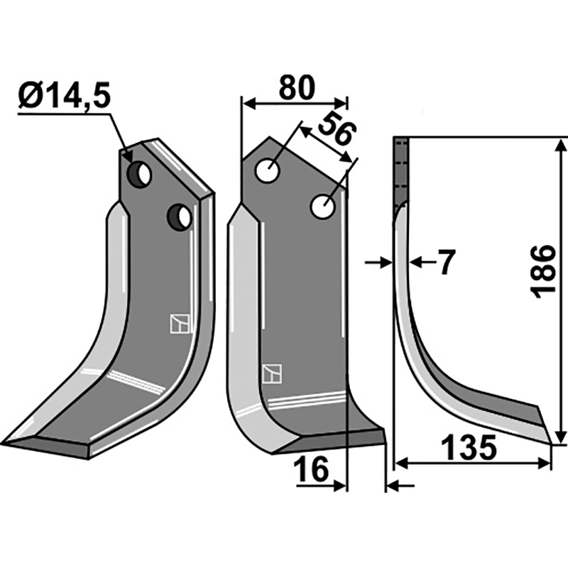 Kuhn 51937000 Fräsmesser, rechte Ausführung IHOF KUH-95R