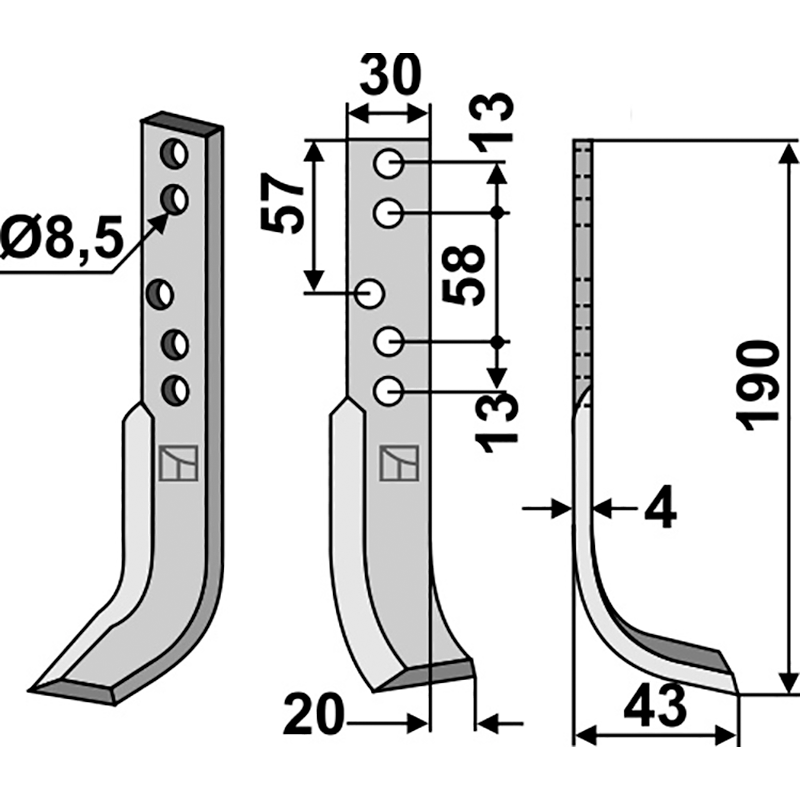 HOL-04R Fräsmesser, rechte Ausführung Holder 5032420510 Fräsmesser, rechte Ausführung IHOF HOL-04R