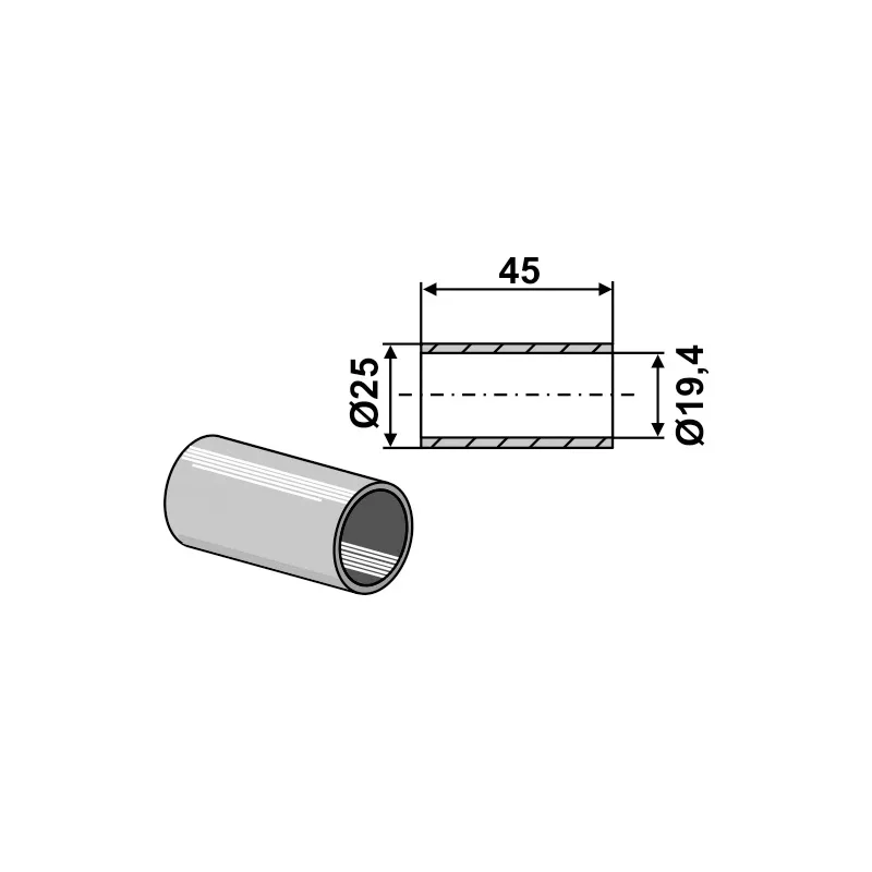 IHOF Reduzierbuchse für Oberlenker-Fanghaken-Kugeln Kat 2-1 / 19,4 - 25 mm verzinkt IHOF Reduzierbuchse für Oberlenker-Fanghaken-Kugeln Kat 2-1 / 19,4 - 25 mm verzinkt (658-19-K)