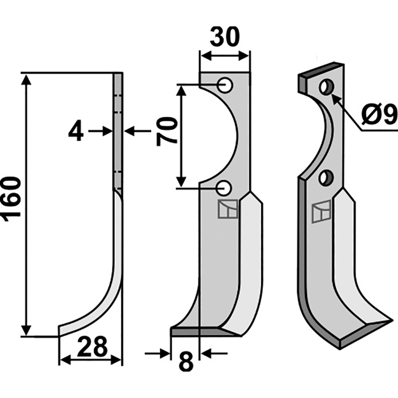 Agria|Schneider Fräsmesser, linke Ausführung IHOF AGR-23L